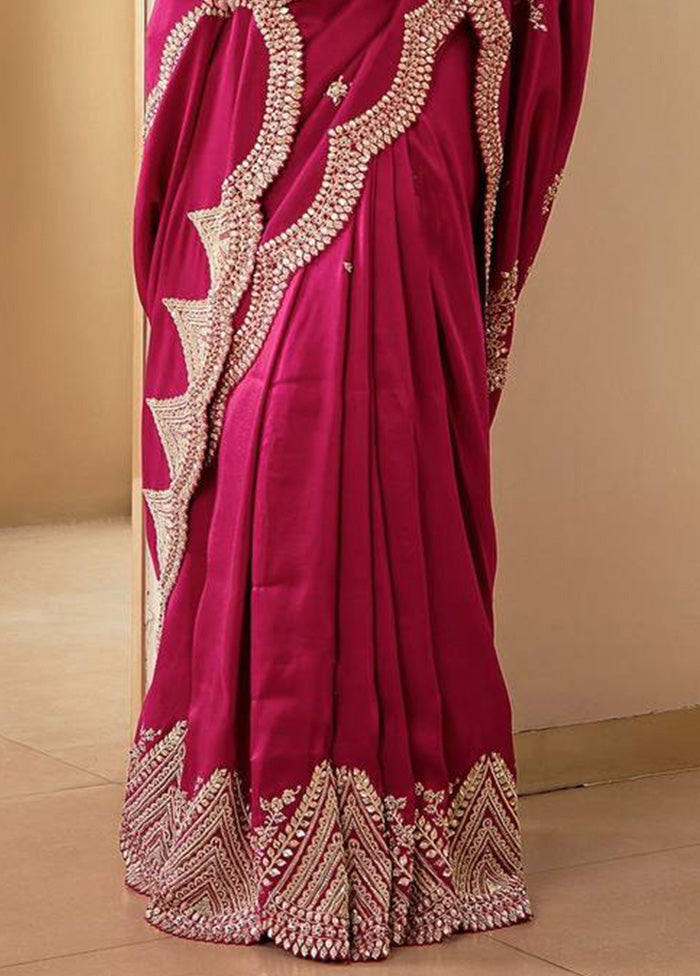 Maroon Spun Silk Saree With Blouse Piece Outlet Where Can You Find