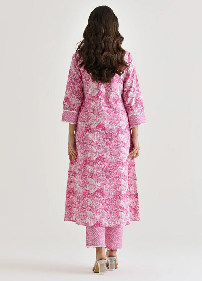 2 Pc Pink Readymade Rayon Kurti Set Cheap Sale With Credit Card