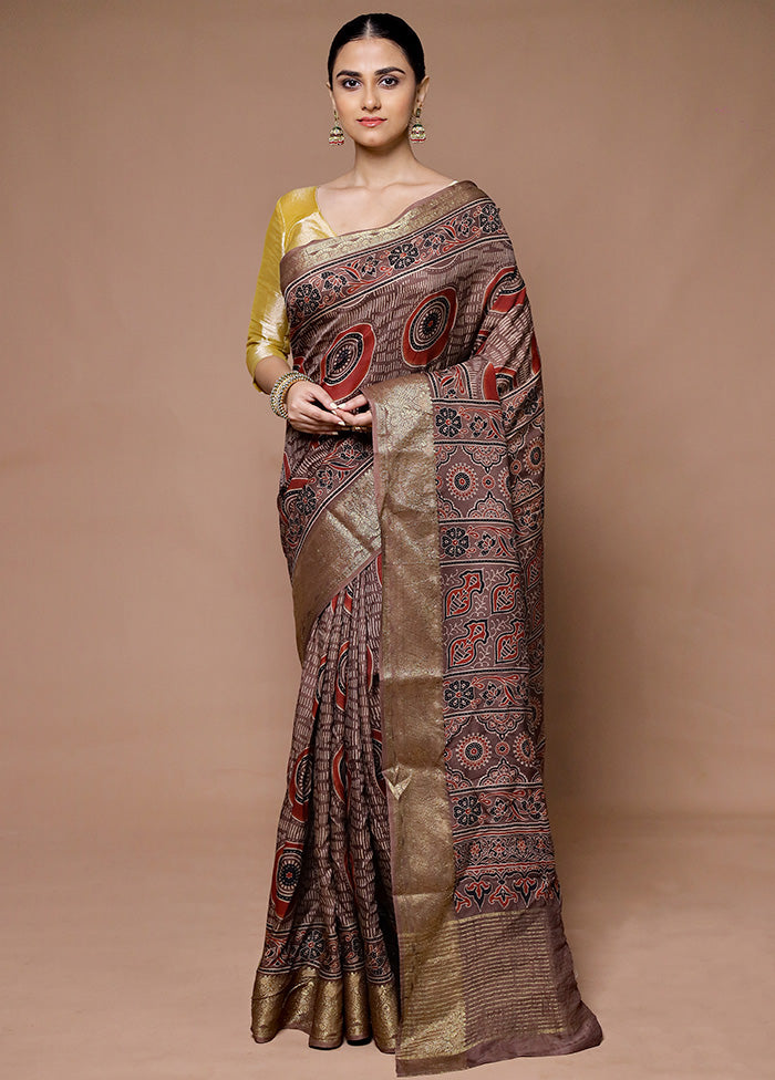 Brown Pure Modal Silk Saree Without Blouse Piece Outlet 2025 New