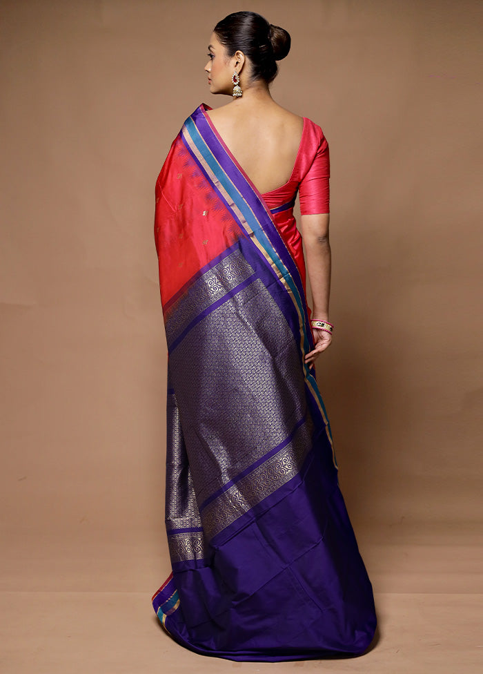 Pink Kanjivaram Silk Saree With Blouse Piece Discount Outlet Locations