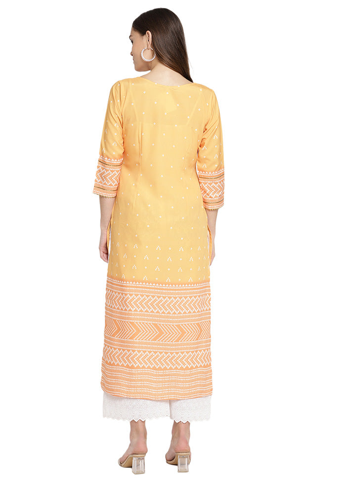 Light Orange Readymade Silk Kurti Looking For Online