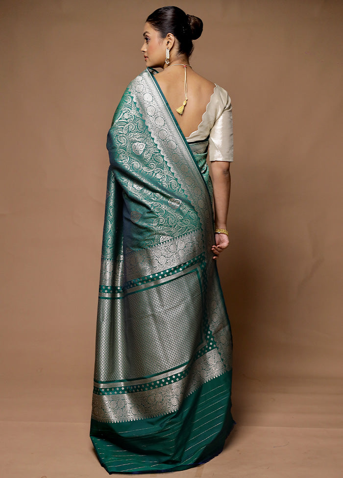 Green Uppada Silk Saree With Blouse Piece Cheap Fashion Style