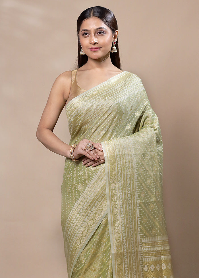 Green Tissue Silk Saree With Blouse Piece Outlet Release Dates