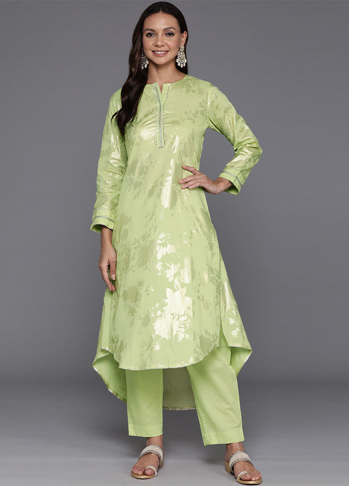 2 Pc Green Pure Readymade Cotton Kurti Set Cheap Store