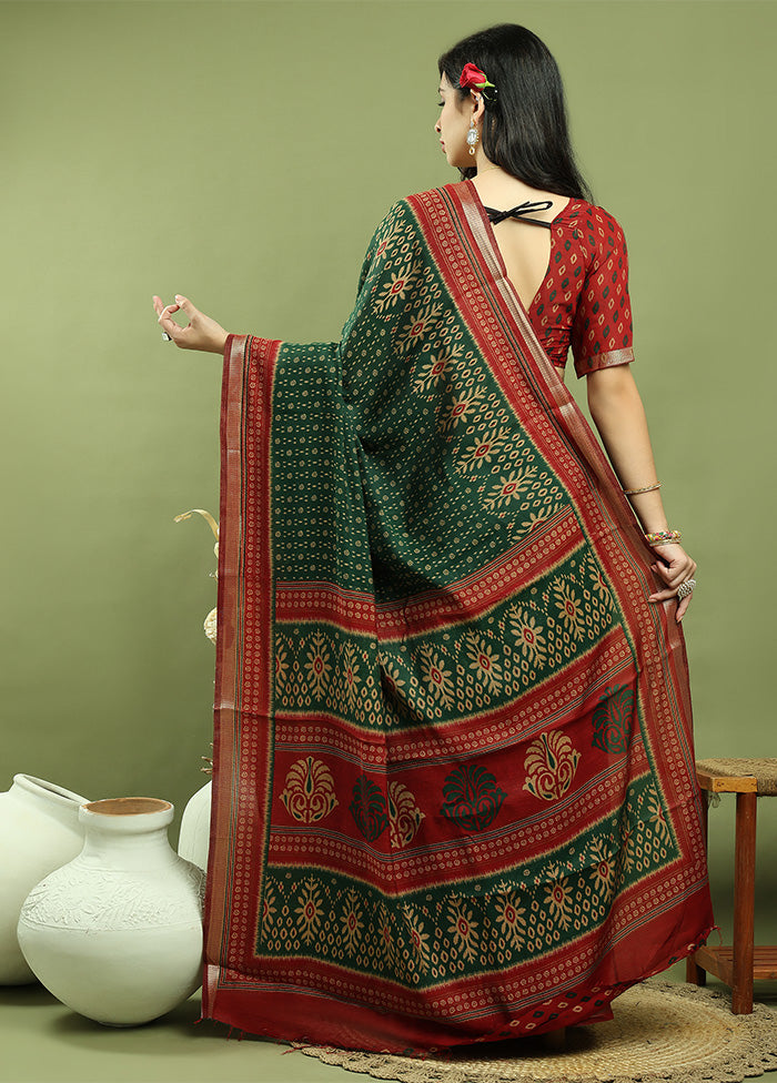 Green Dupion Silk Saree With Blouse Piece Best Seller For Sale