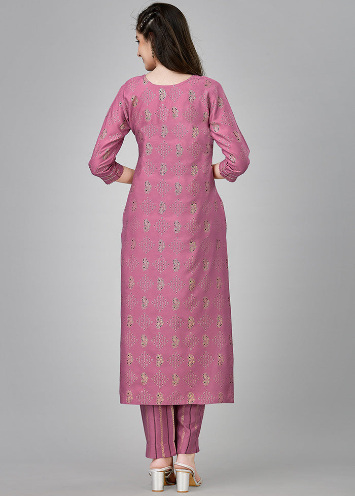 2 Pc Wine Readymade Rayon Kurti Set Professional