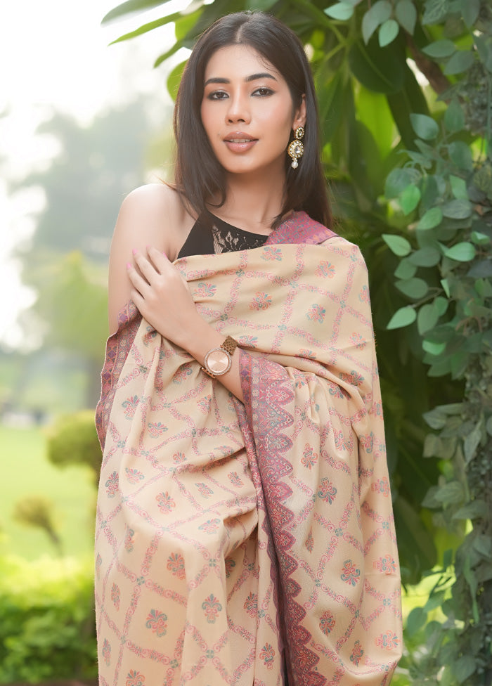 Beige Fine Wool Shawl Best Sale Online