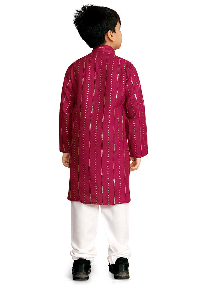 Maroon Cotton Silk Kurta Pajama Set Outlet Best Seller