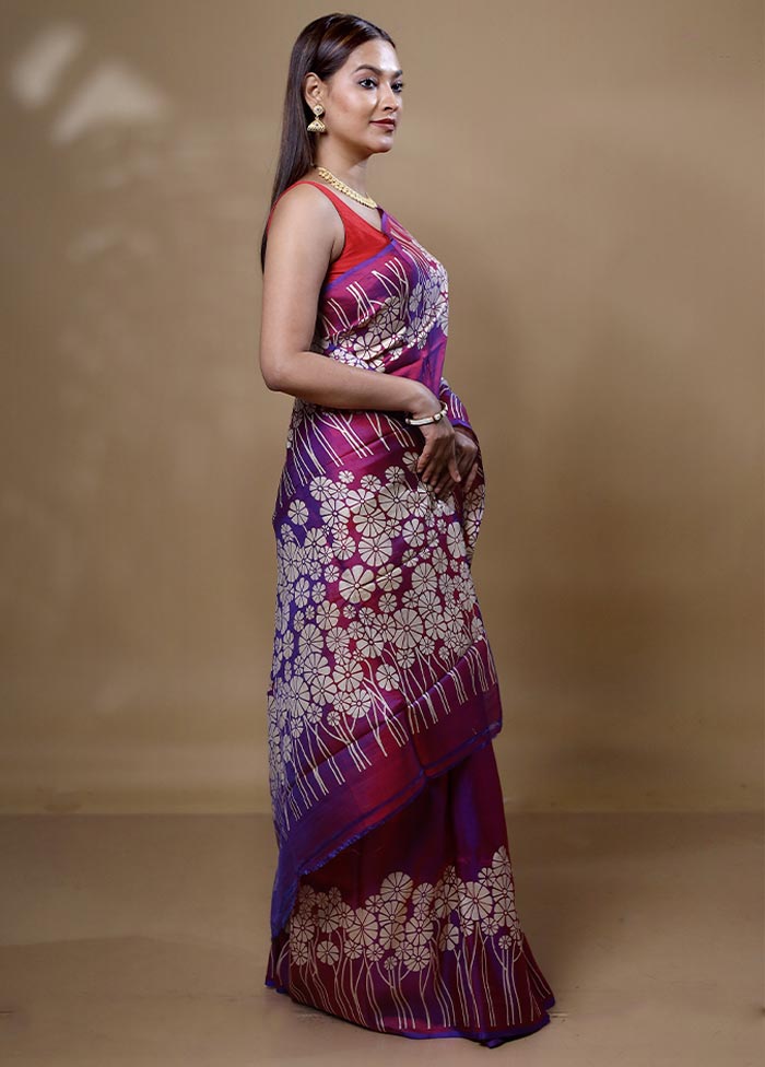 Pink Pure Bishnupuri Silk Saree Without Blouse Piece For Nice Online