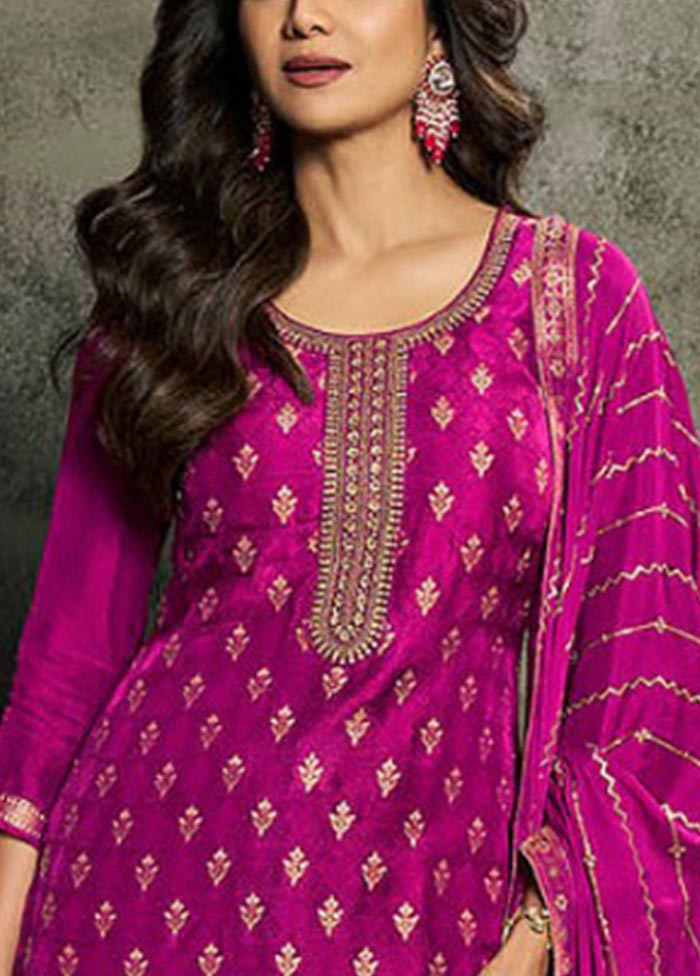 3 Pc Rani Semi Stitched Viscose Suit Set For Cheap Cheap Online