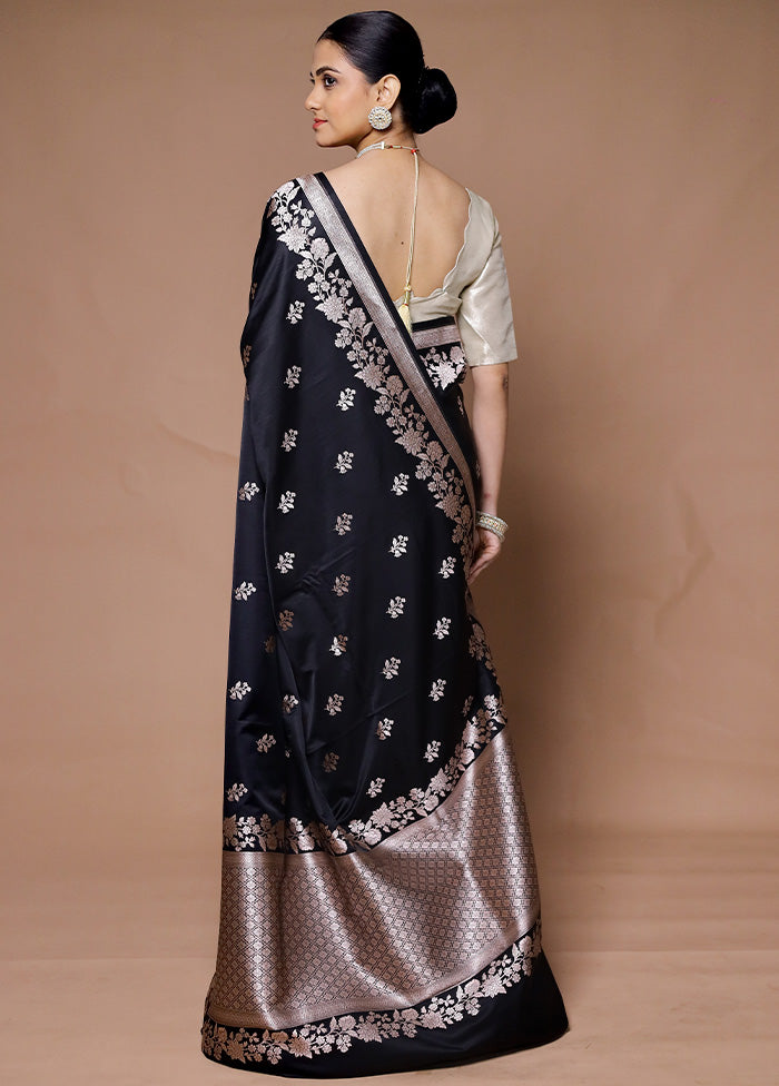 Black Katan Silk Saree With Blouse Piece Outlet Newest