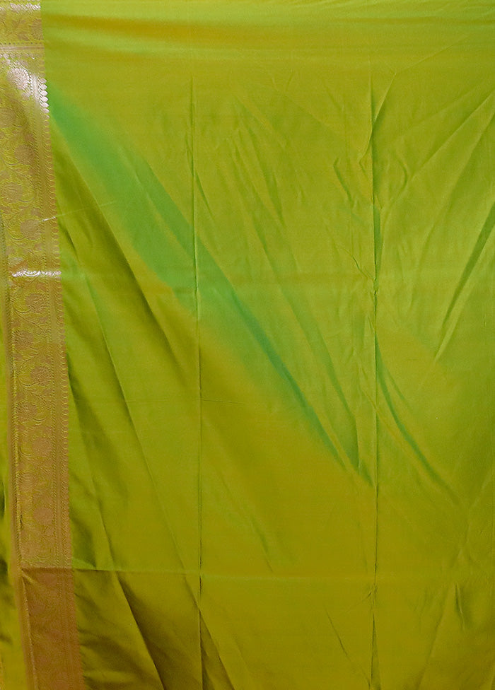 Green Katan Silk Saree With Blouse Piece Cheap Original