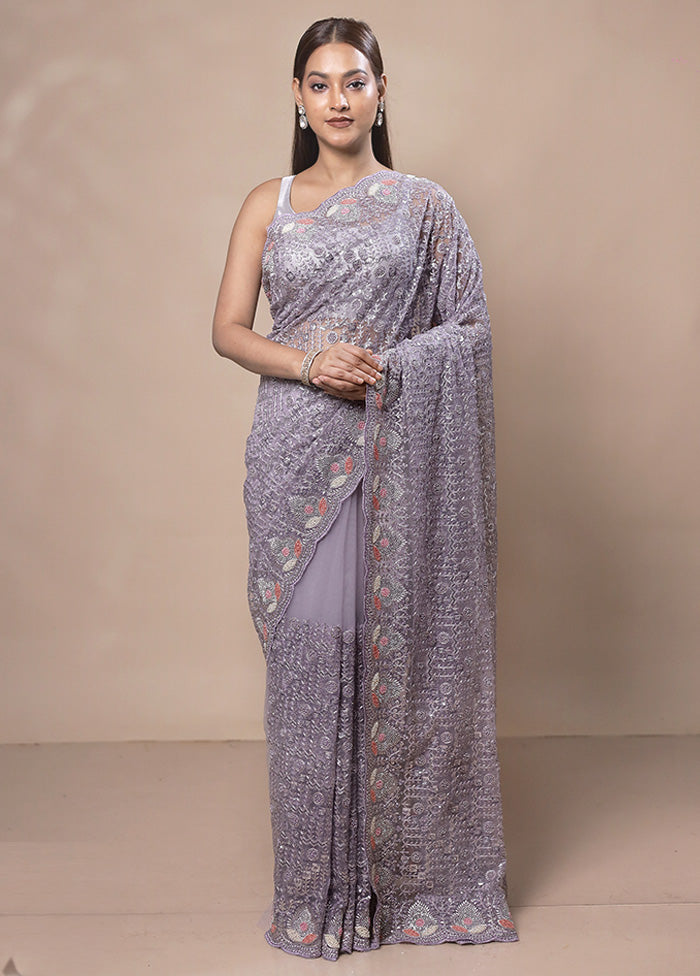 Purple Handloom Tissue Pure Silk Saree With Blouse Piece Shop For Online