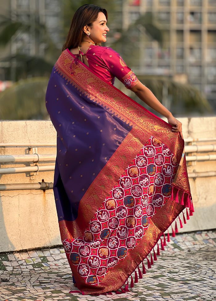 Lavender Spun Silk Saree With Blouse Piece Buy Cheap Low Shipping Fee