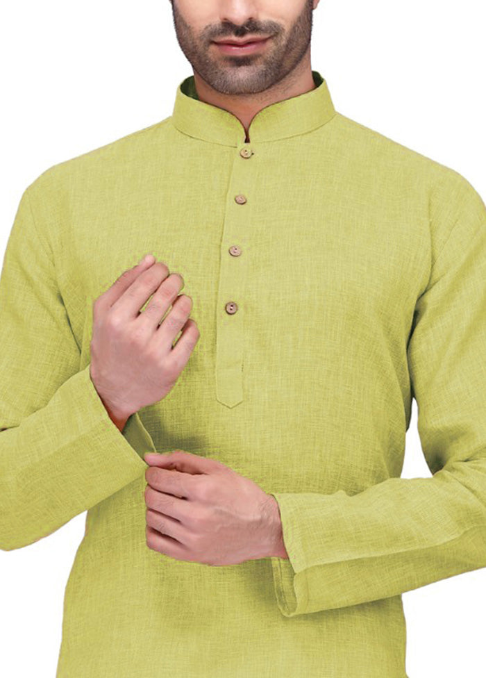 Yellow Green Cotton Kurta And Pajama Set Buy Cheap Official Site