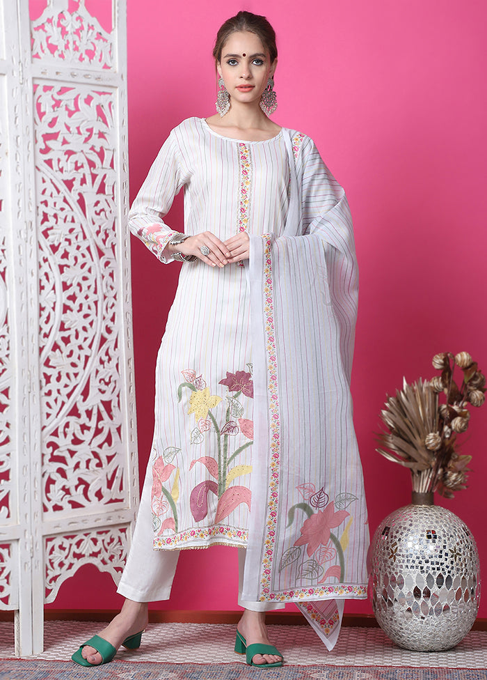 3 Pc Off White Unstitched Cotton Suit Set Clearance Deals