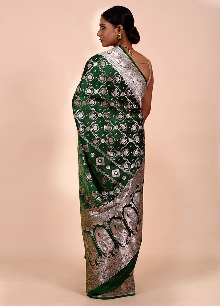 Green Katan Silk Saree With Blouse Piece Clearance Deals