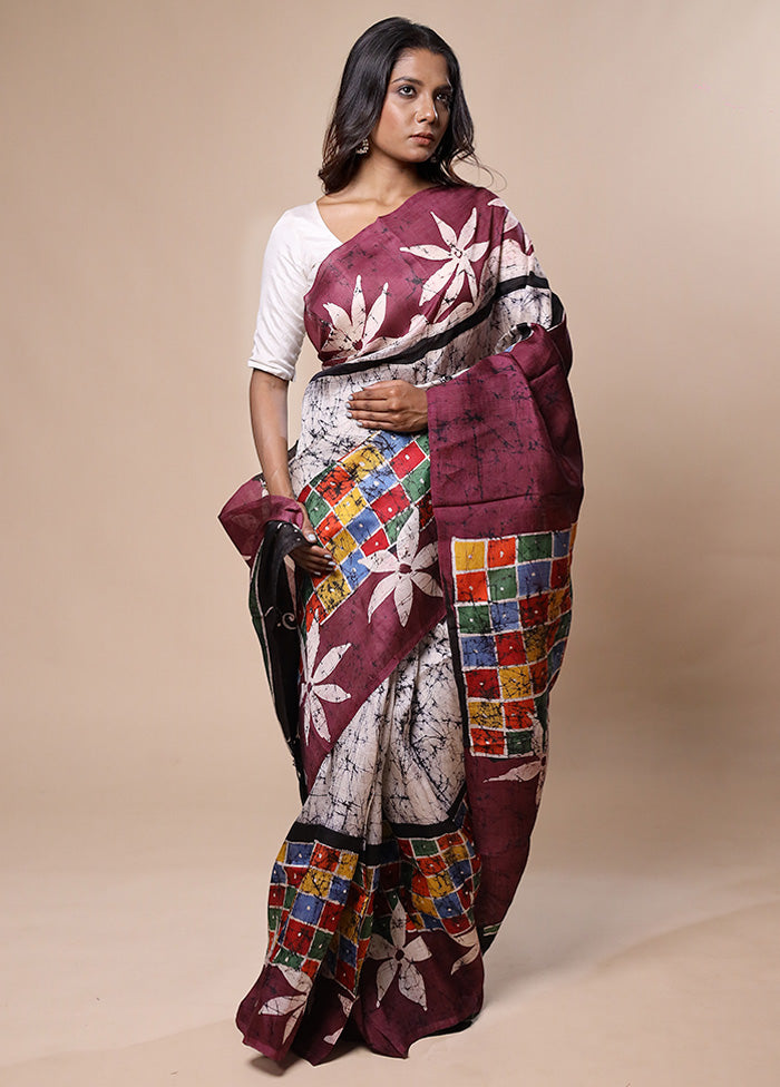 Multicolor Printed Pure Silk Saree Without Blouse Piece Classic Cheap Pice