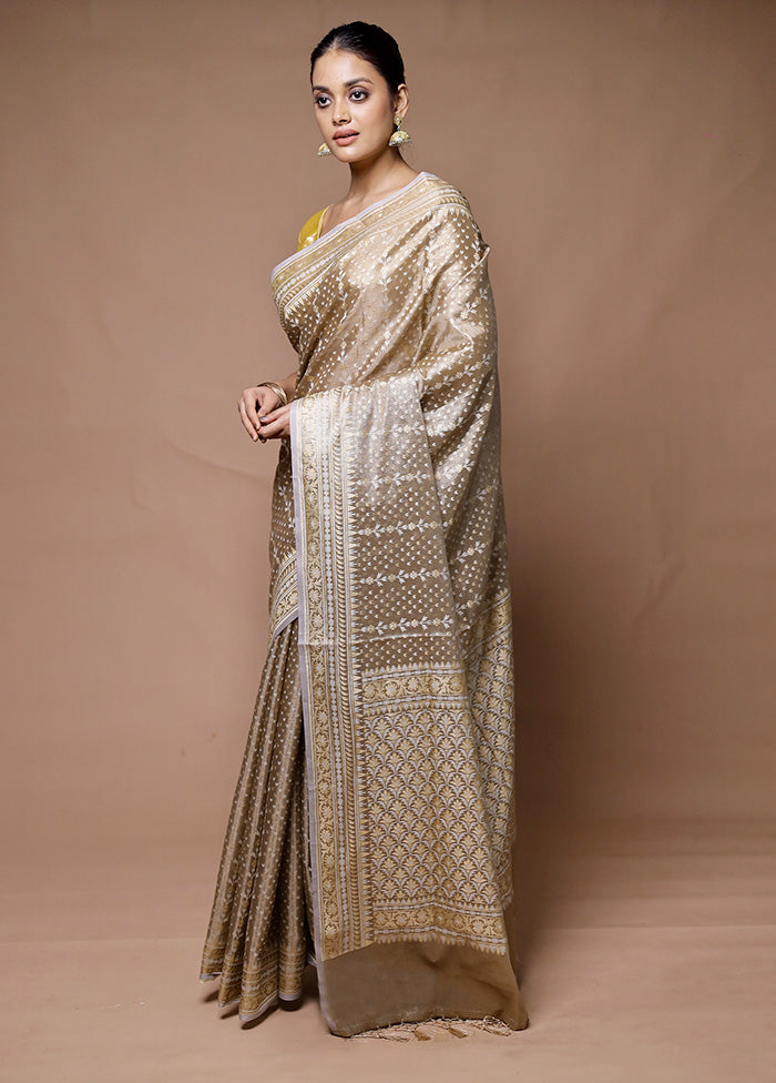 Brown Tissue Silk Saree With Blouse Piece Marketable Sale Online