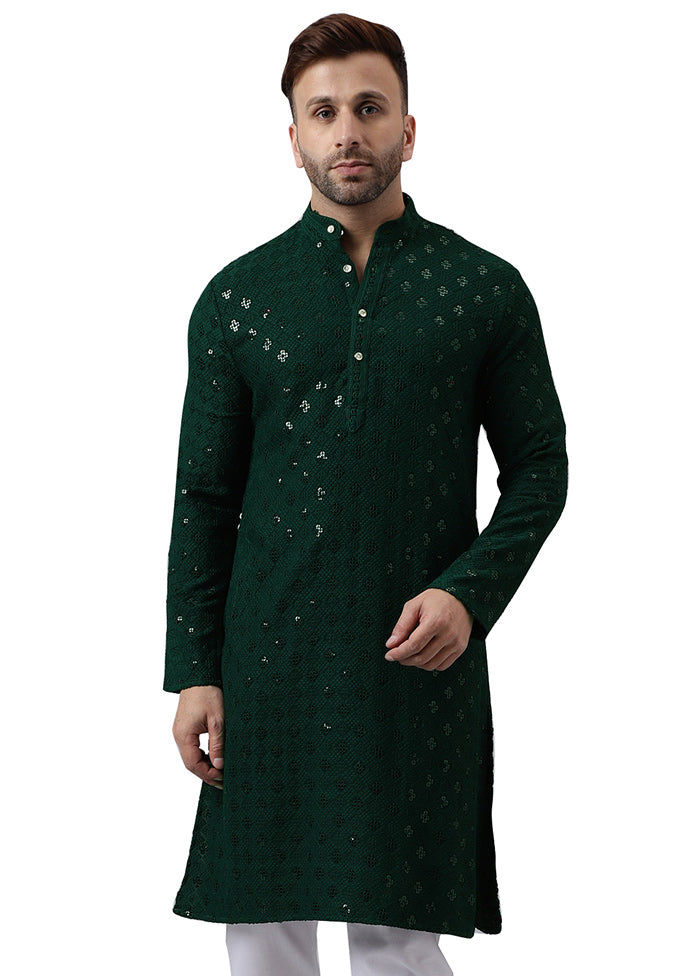 2 Pc Green Silk Kurta Pajama Set Buy Cheap 100% Original