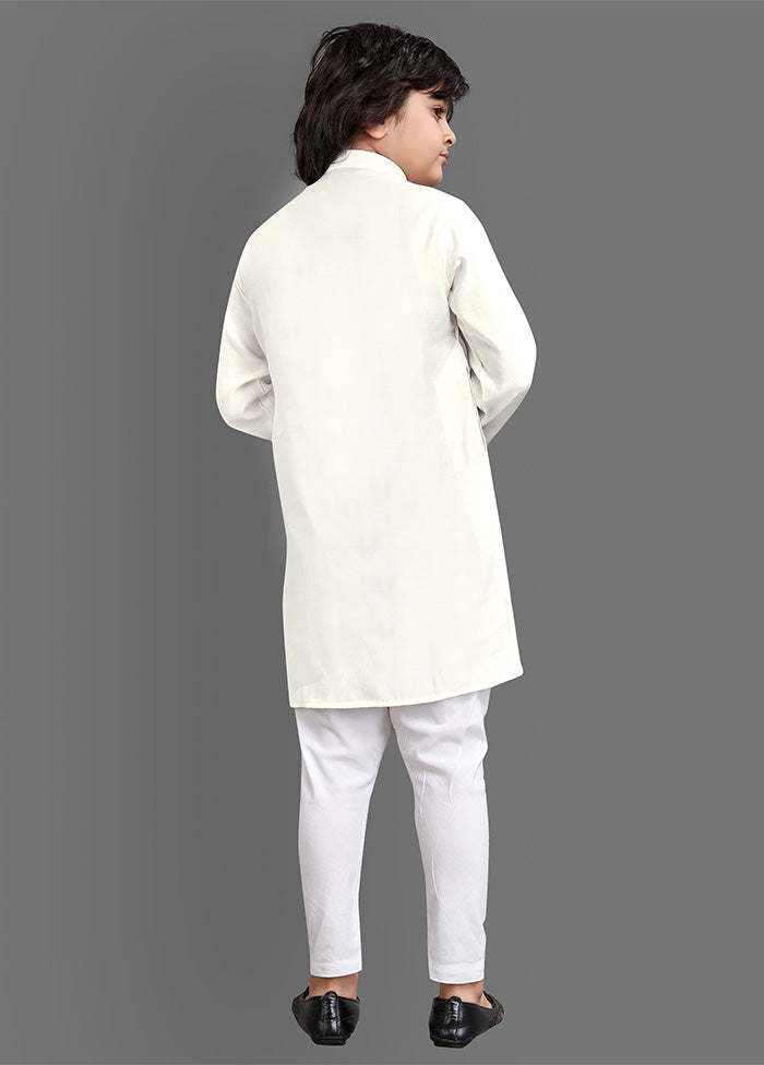 Off White Viscose Kurta Pajama Set New Arrival For Sale