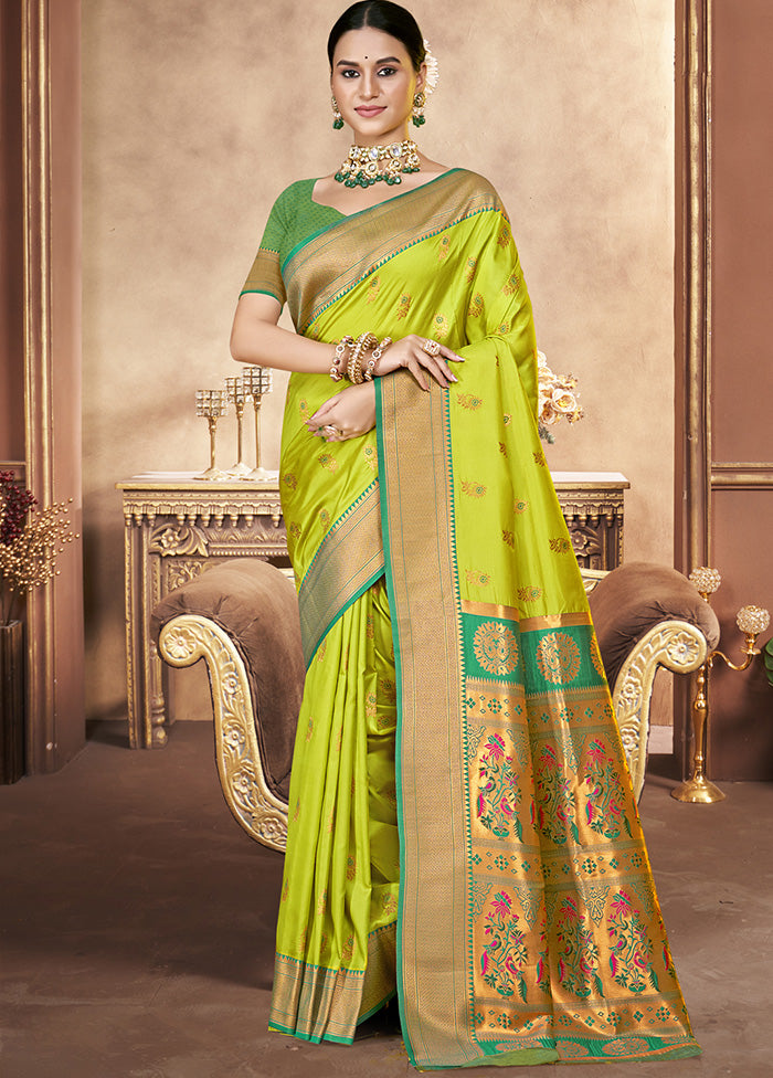 Green Spun Silk Saree With Blouse Piece Discount Explore