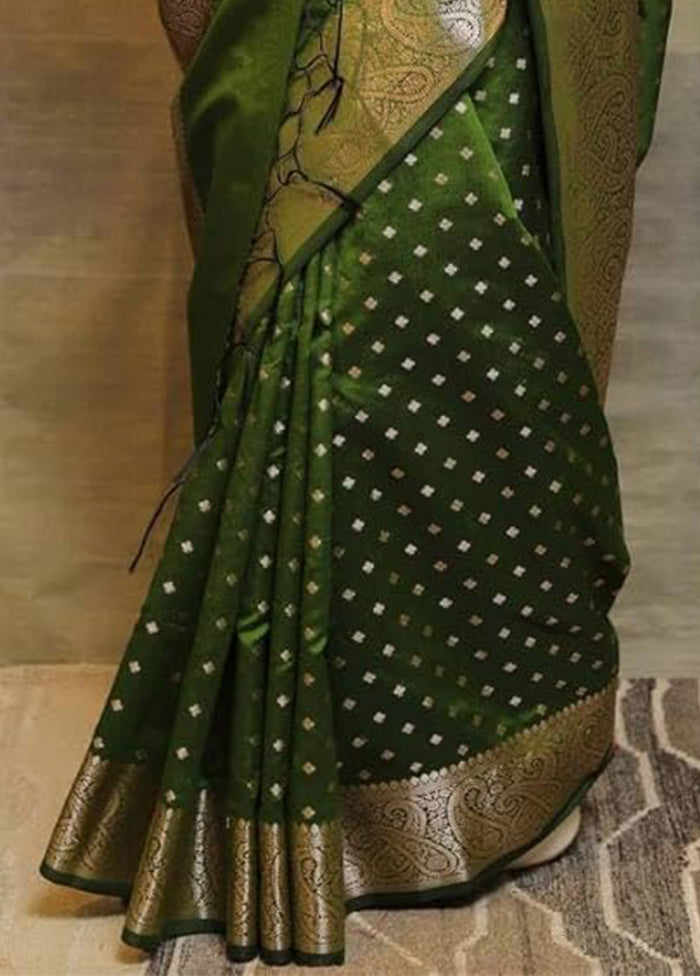 Mehendi Dupion Silk Saree With Blouse Piece Discount Manchester