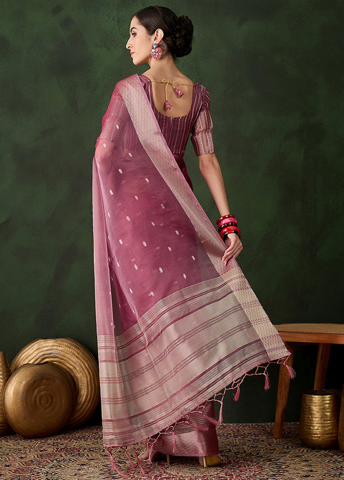 Magenta Organza Saree With Blouse Piece Footlocker Finishline Online