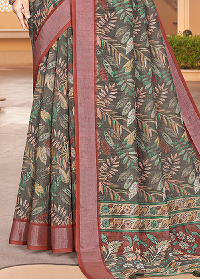 Multicolor Linen Silk Saree With Blouse Piece Free Shipping Outlet Locations