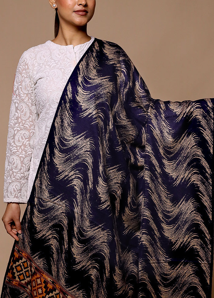 Blue Woven Work Shawl Buy Cheap Discount