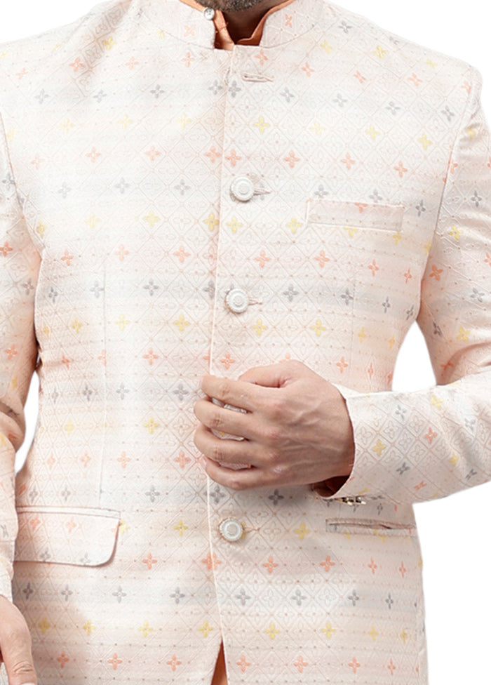 Peach Viscose Jacquard Blazer Clearance Online Online