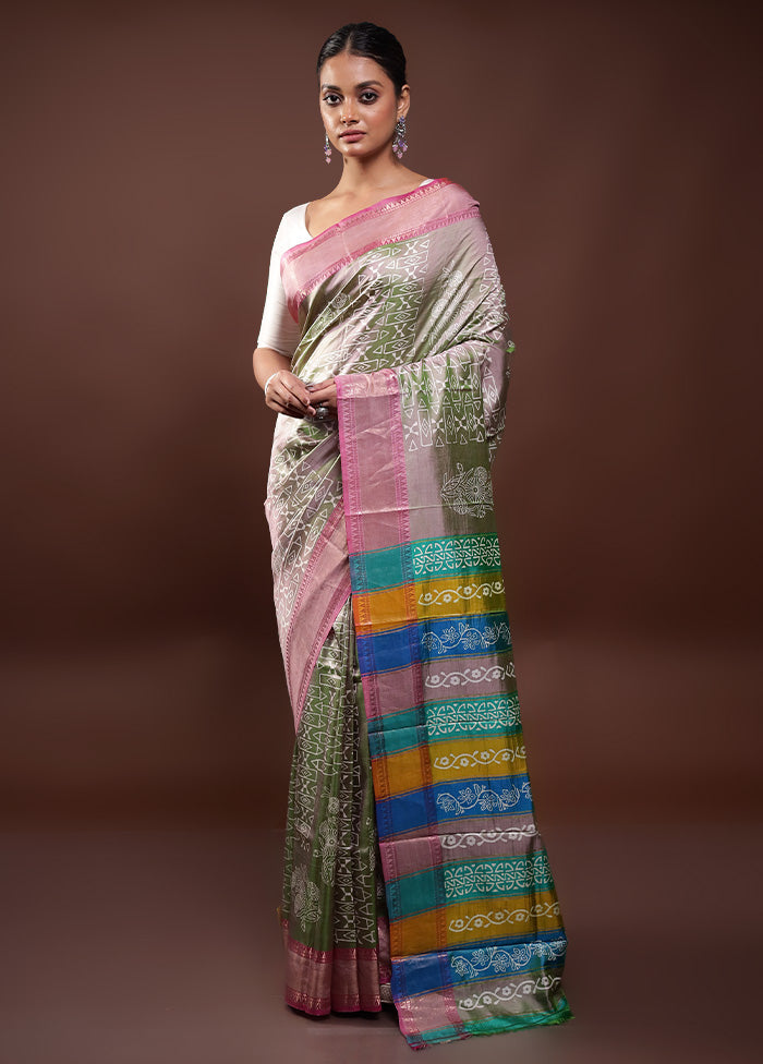 Green Pure Bishnupuri Silk Saree Without Blouse Piece Collections Cheap Pice