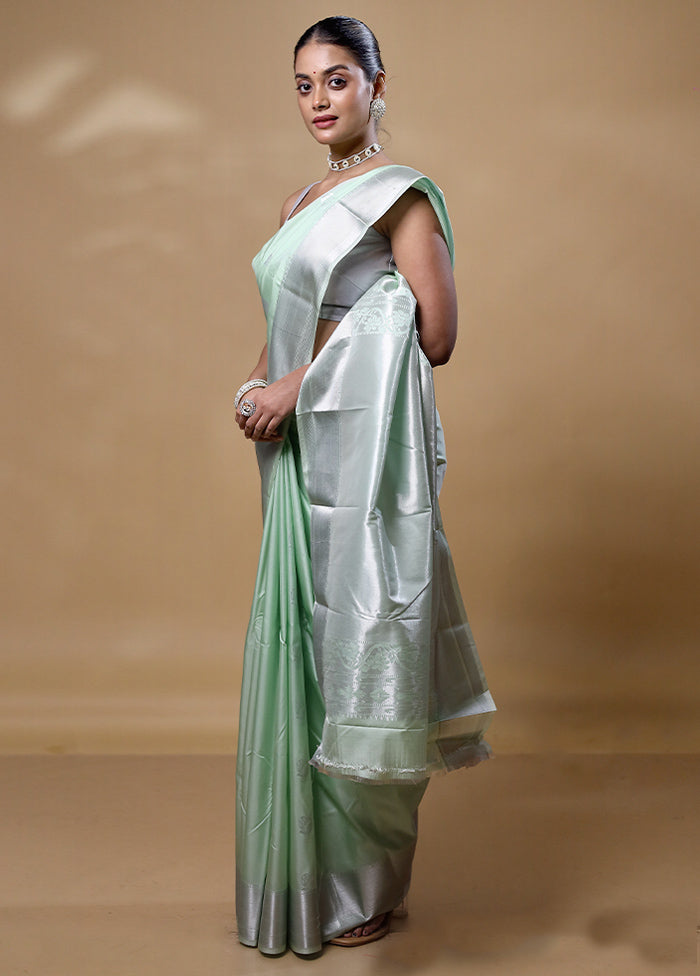 Green Kanjivaram Silk Saree With Blouse Piece Discount Manchester