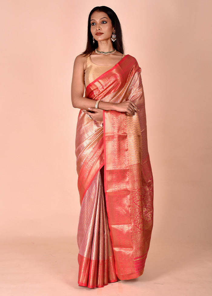 Pink Dupion Silk Saree With Blouse Piece Free Shipping Pick A Best