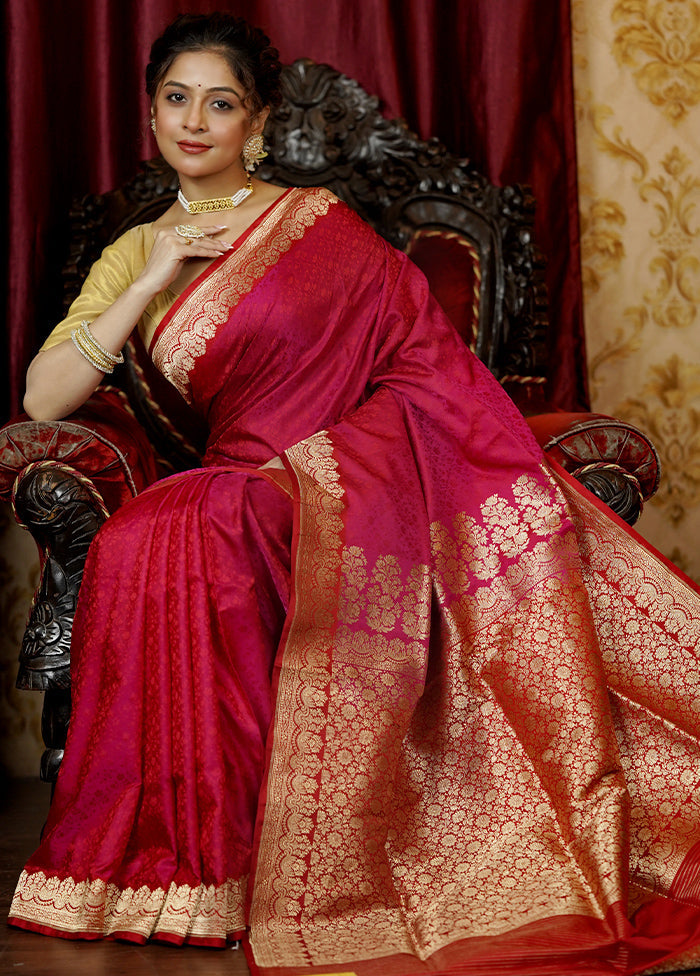 Pink Handloom Tanchoi Pure Silk Saree With Blouse Piece Cheap Pice From China