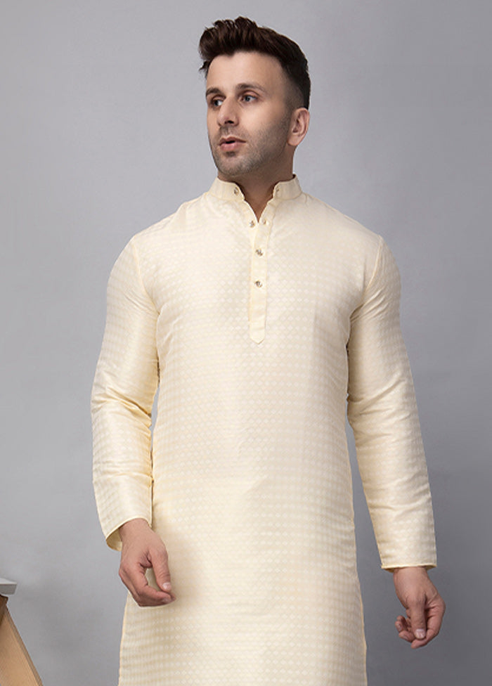 2 Pc Cream Viscose Kurta Pajama Set Limited Edition Online