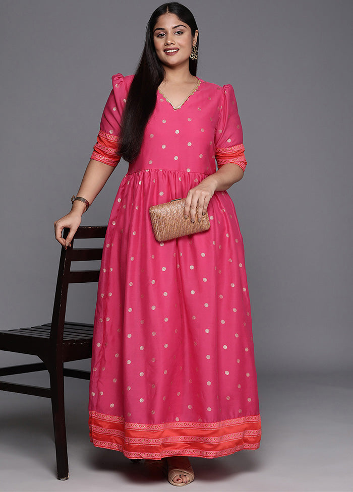 Pink Readymade Chanderi Indian Dress Visit New Cheap Pice