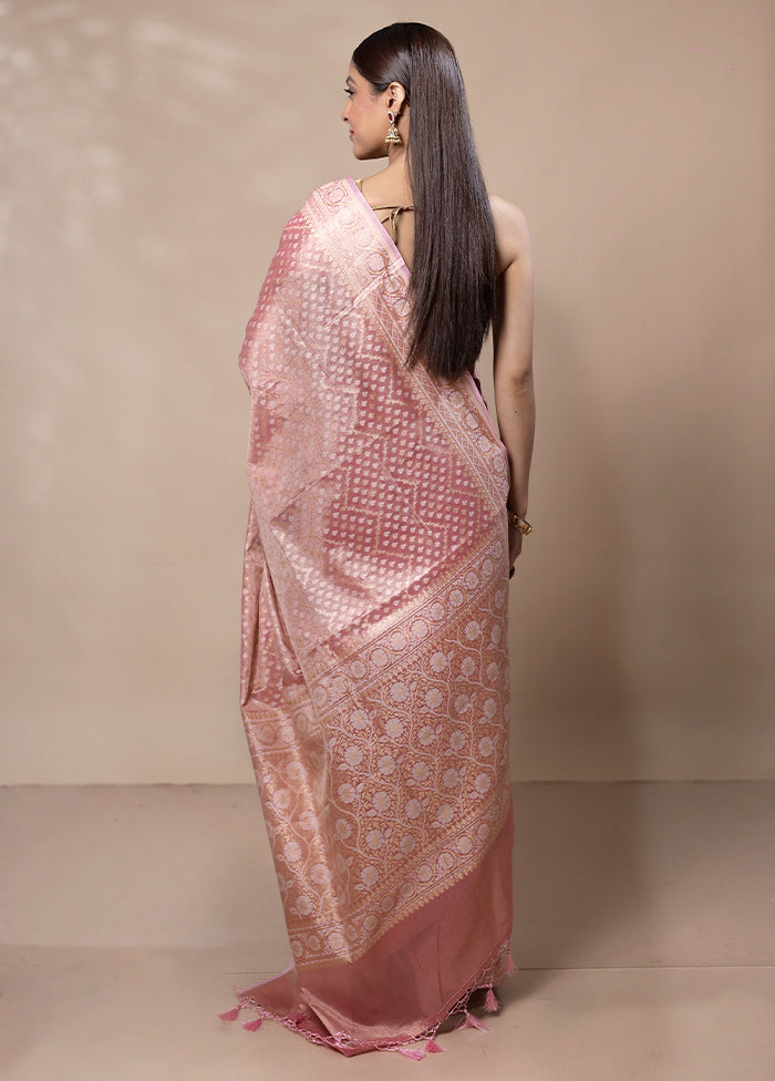 Pink Tissue Silk Saree With Blouse Piece Buy Cheap Reliable