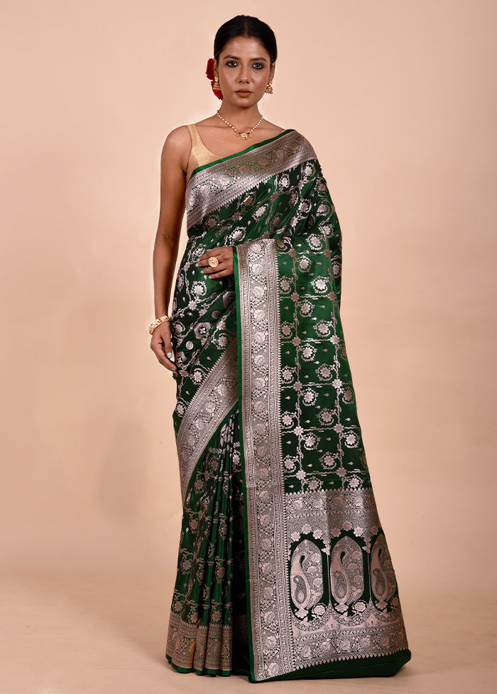 Green Katan Silk Saree With Blouse Piece Clearance Deals