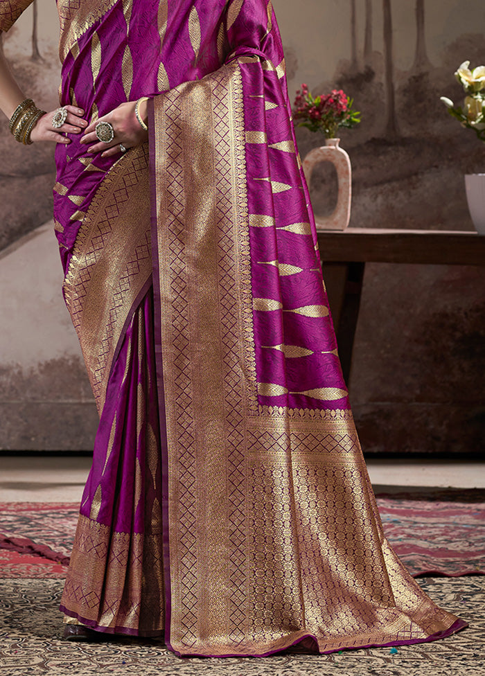 Purple Spun Silk Saree With Blouse Piece Clearance Purchase