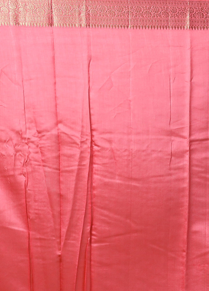 Pink Dupion Silk Saree With Blouse Piece New Arrival For Sale