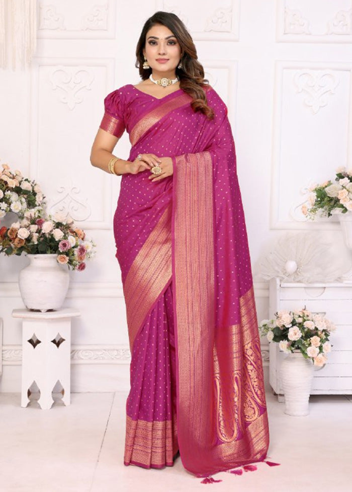 Pink Spun Silk Saree With Blouse Piece Pick A Best For Sale