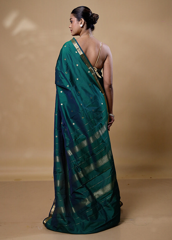 Green Kanjivaram Silk Saree With Blouse Piece Comfortable Online