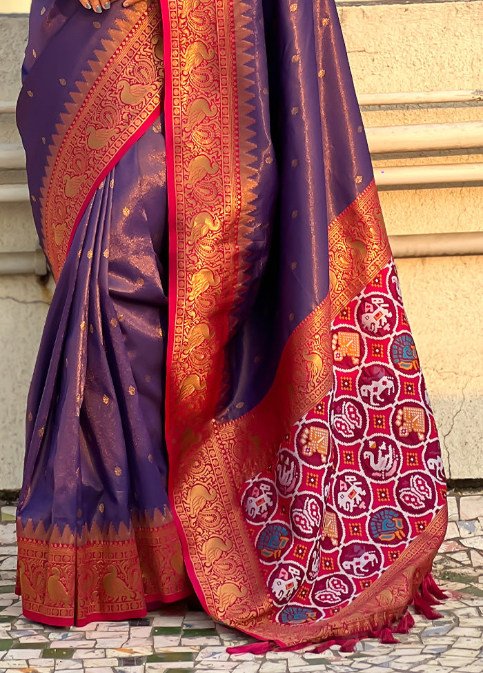 Lavender Spun Silk Saree With Blouse Piece Buy Cheap Low Shipping Fee