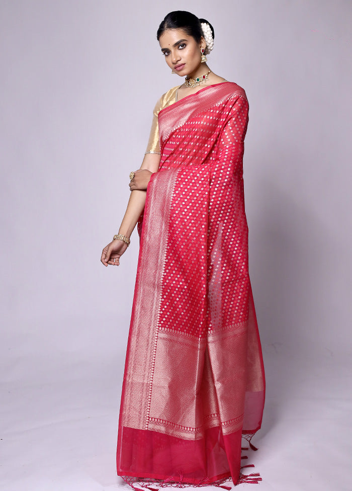 Red Kora Silk Saree With Blouse Piece Enjoy Online