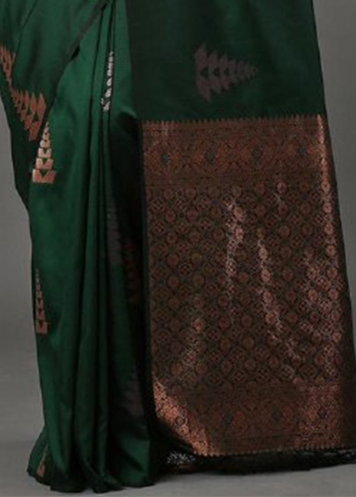 Green Banarasi Silk Saree With Blouse Piece Latest Cheap Online