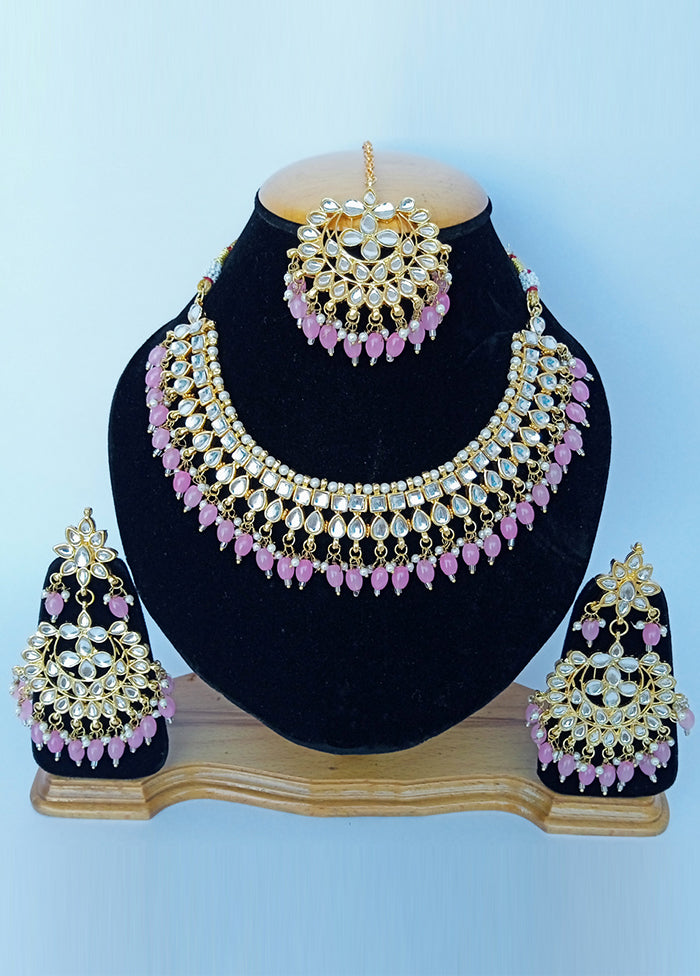 Pink Alloy Cz Stone Jewellery Set Countdown Package Cheap Pice