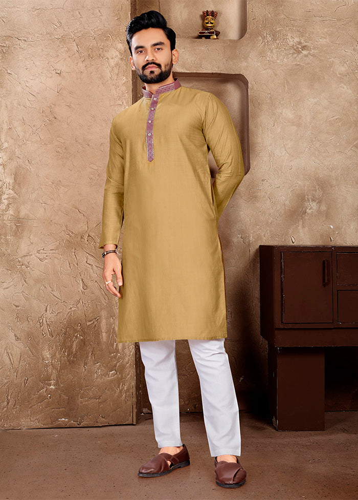 Chiku Silk Kurta And Pajama Set Popular Online