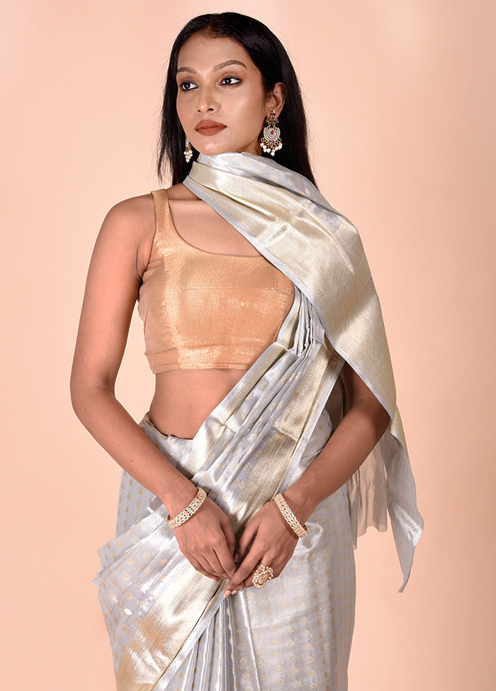 Grey Tissue Silk Saree With Blouse Piece Outlet Marketable