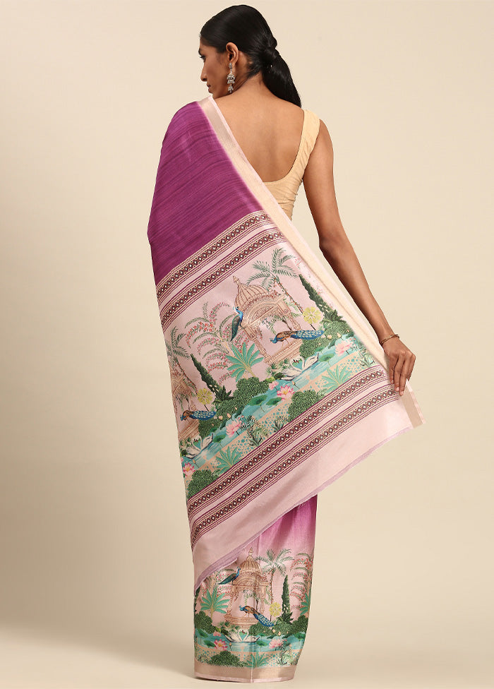 Purple Cotton Saree With Blouse Piece Sale Wiki